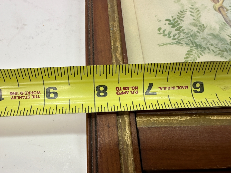 Antique Eastlake Picture Frame with Gouldian Finch Bird Print 8'x14' [Photo 9]