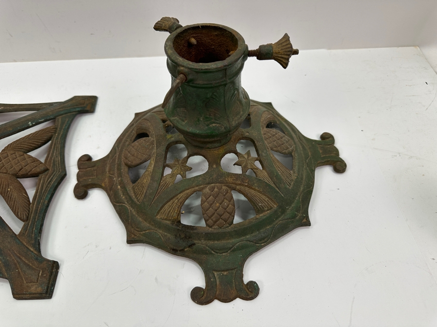 Pair of Antique Cast Iron Christmas Tree Stands 11'W and 12'W [Photo 6]