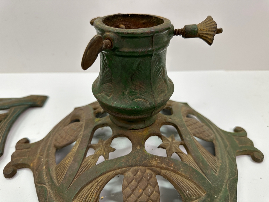 Pair of Antique Cast Iron Christmas Tree Stands 11'W and 12'W [Photo 8]