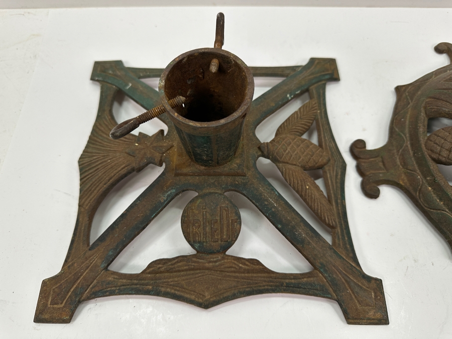 Pair of Antique Cast Iron Christmas Tree Stands 11'W and 12'W [Photo 4]
