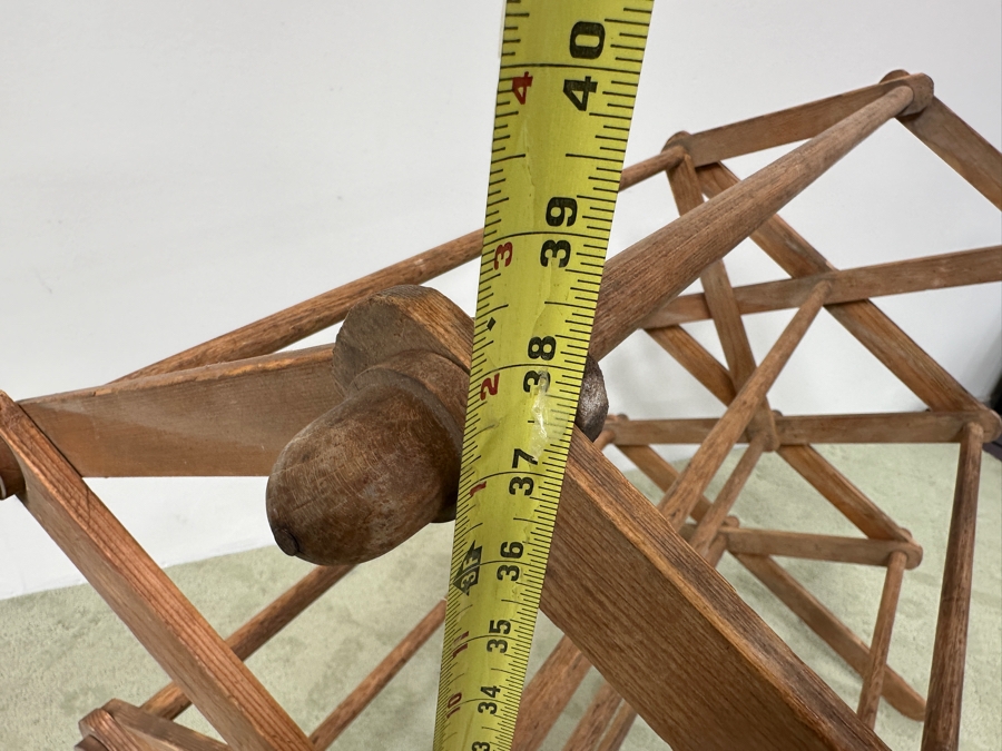 Antique Adjustable Wooden Clothes Drying Rack Quilt Stand 42W X 68H [Photo 9]