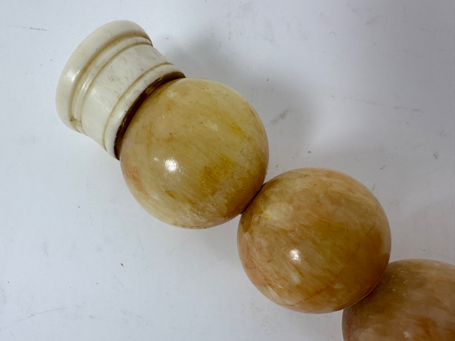 Vintage Chinese Calligraphy Brush with Stone Beads 16'L [Photo 2]