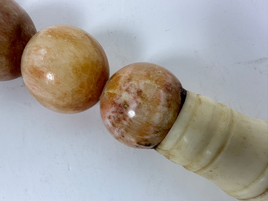 Vintage Chinese Calligraphy Brush with Stone Beads 16'L [Photo 4]