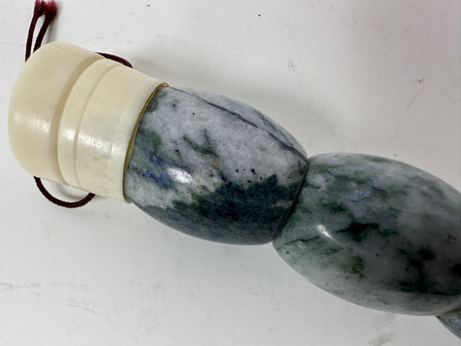 Vintage Chinese Calligraphy Brush with Stone Beads 15'L [Photo 2]