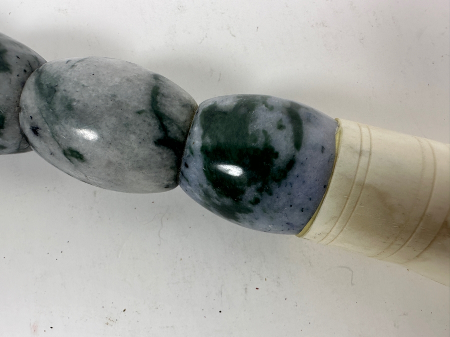 Vintage Chinese Calligraphy Brush with Stone Beads 15'L [Photo 4]