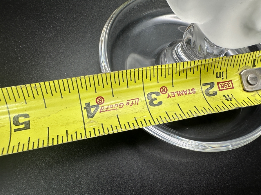 Lalique France Crystal Frosted Bird On A Circular Trinket Ring Dish 3.75'W [Photo 7]