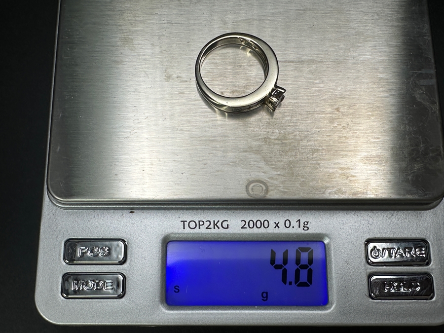 14k Gold and Diamond Ring With 3.5mm Princess Cut Diamond Set With (8) 2mm Princess Cut Diamonds Size 7 4.8g Retails $1,400 [Photo 12]