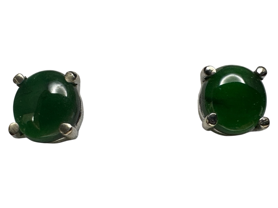 14k Gold Imperial Jade Earrings 1.4g Retails $400