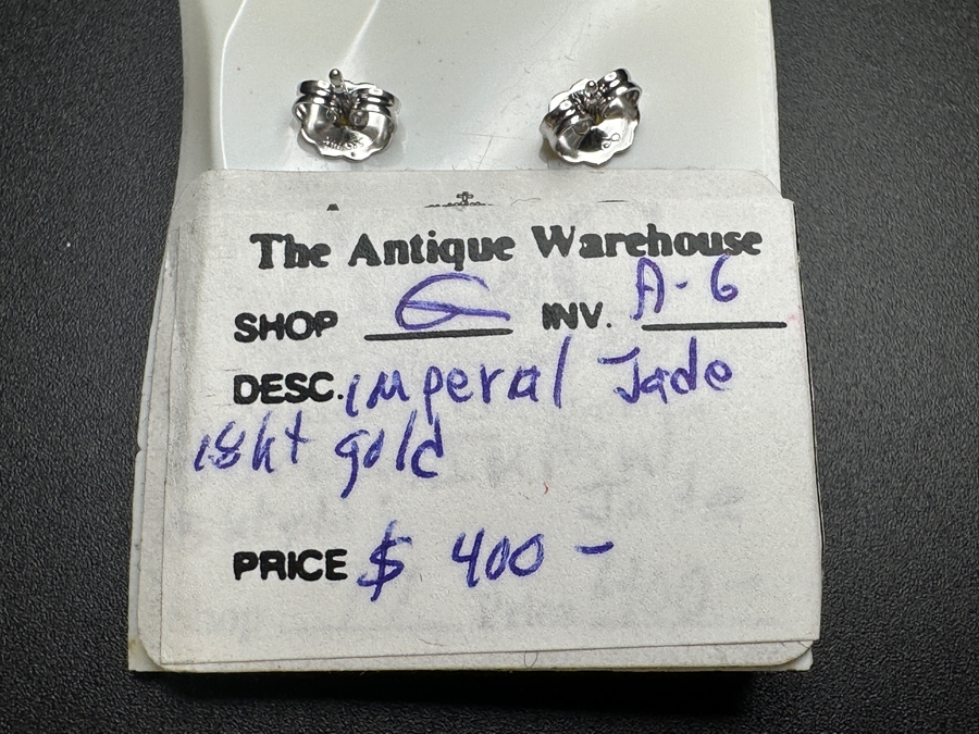 14k Gold Imperial Jade Earrings 1.4g Retails $400 [Photo 6]