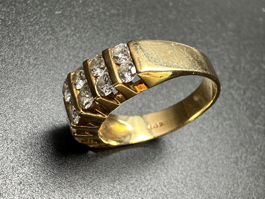 14k Gold Diamond Ring With (14) Diamonds Est. .90cttw 4.9g Size 7 Retails $2,000 [Photo 12]