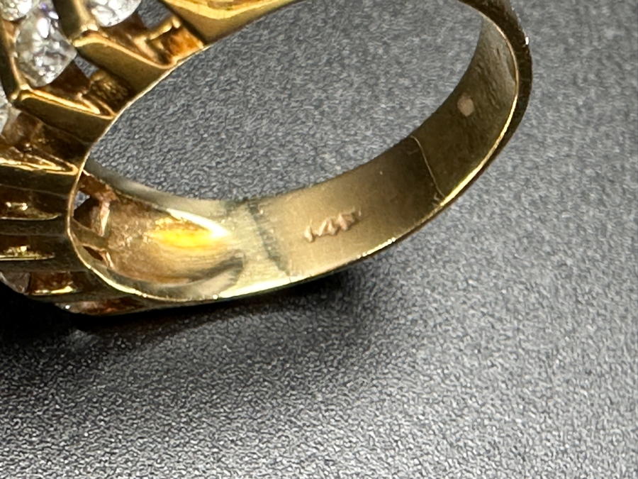 14k Gold Diamond Ring With (14) Diamonds Est. .90cttw 4.9g Size 7 Retails $2,000 [Photo 10]
