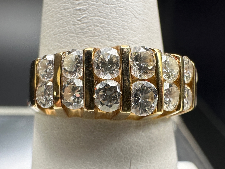 14k Gold Diamond Ring With (14) Diamonds Est. .90cttw 4.9g Size 7 Retails $2,000 [Photo 5]