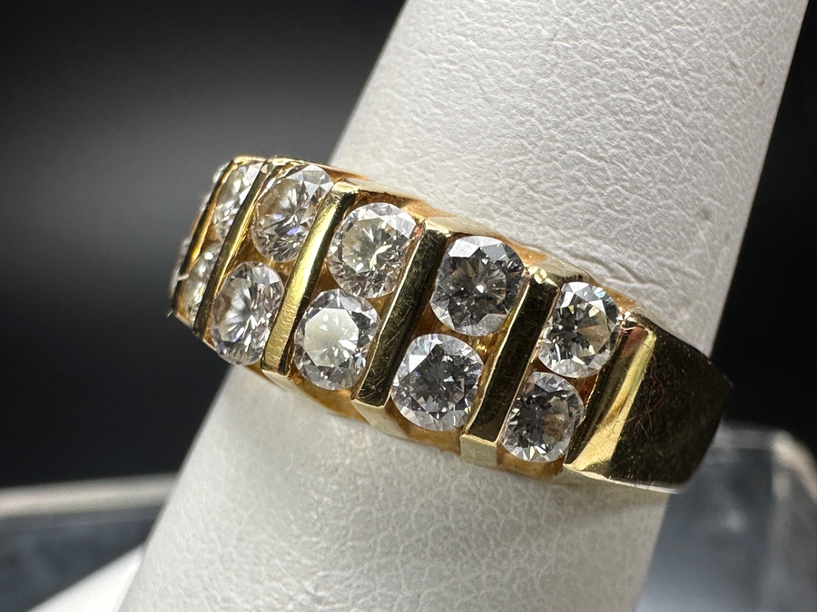 14k Gold Diamond Ring With (14) Diamonds Est. .90cttw 4.9g Size 7 Retails $2,000 [Photo 7]
