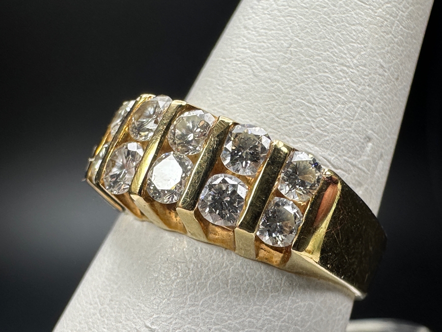 14k Gold Diamond Ring With (14) Diamonds Est. .90cttw 4.9g Size 7 Retails $2,000 [Photo 6]