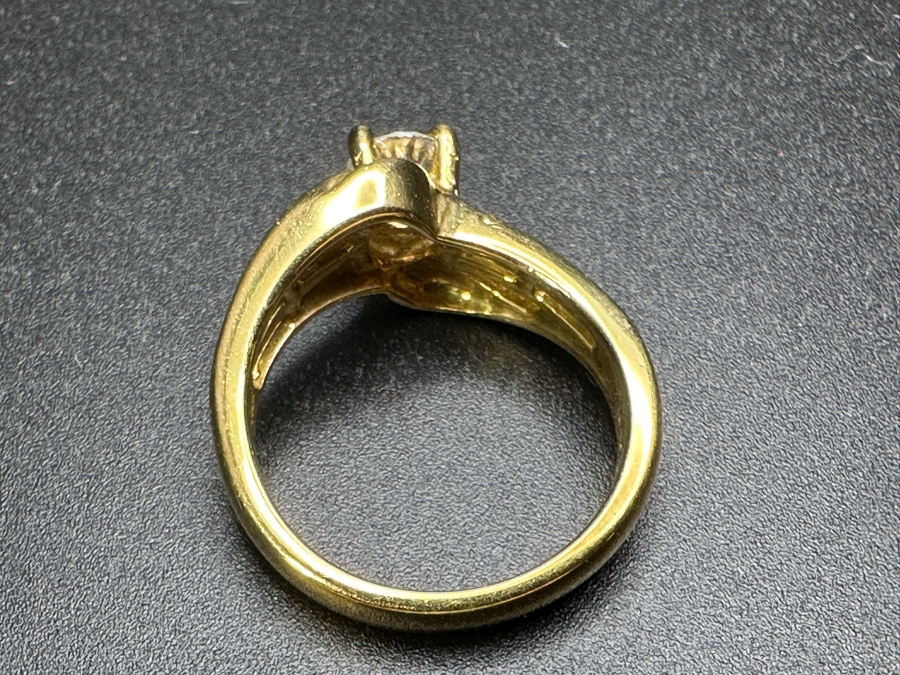 14k Gold Diamond Ring With 5mm Round Brilliant Diamond Est. .5ct G-H SI2 Set With (38) Round Brilliant Diamonds H-I Color SI2 Est. .19cttw 6.1g Size 6.5 Retails $3,600 [Photo 10]