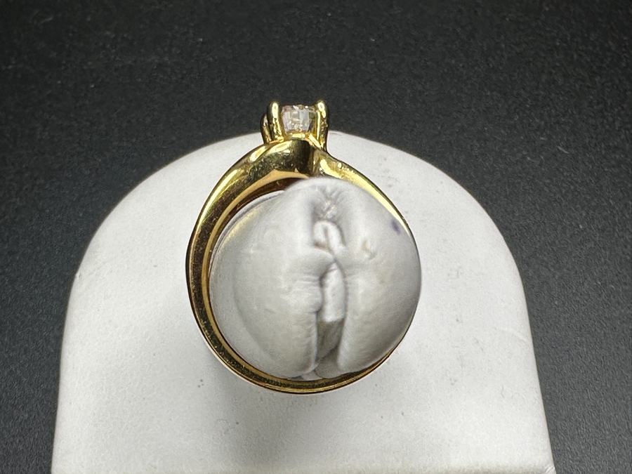 14k Gold Diamond Ring With 5mm Round Brilliant Diamond Est. .5ct G-H SI2 Set With (38) Round Brilliant Diamonds H-I Color SI2 Est. .19cttw 6.1g Size 6.5 Retails $3,600 [Photo 9]