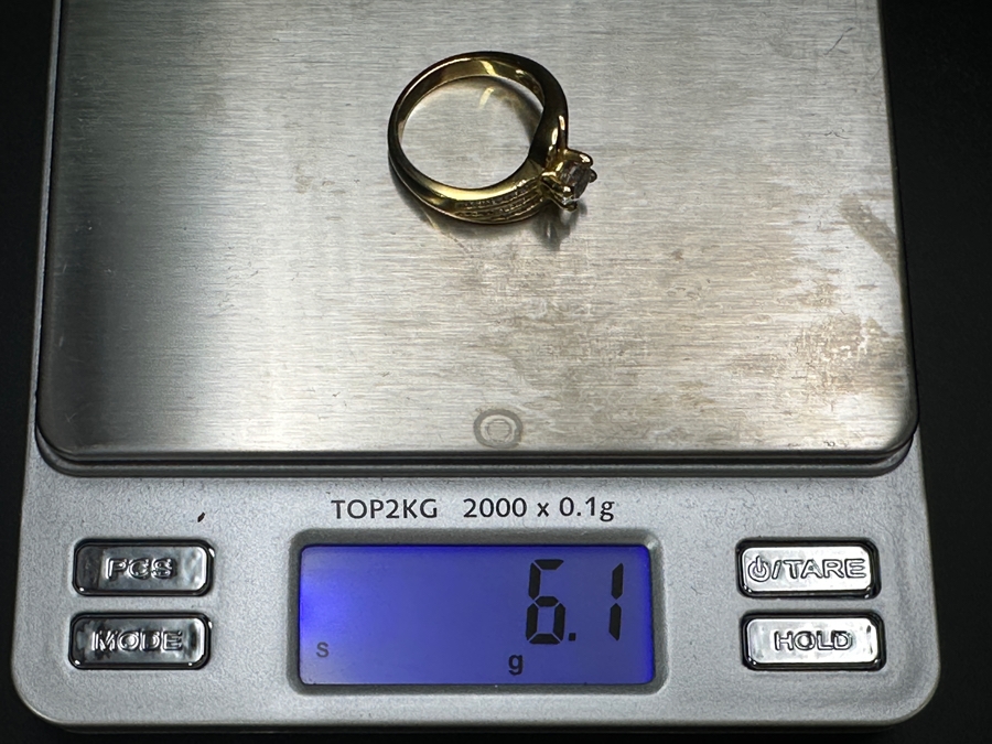 14k Gold Diamond Ring With 5mm Round Brilliant Diamond Est. .5ct G-H SI2 Set With (38) Round Brilliant Diamonds H-I Color SI2 Est. .19cttw 6.1g Size 6.5 Retails $3,600 [Photo 14]