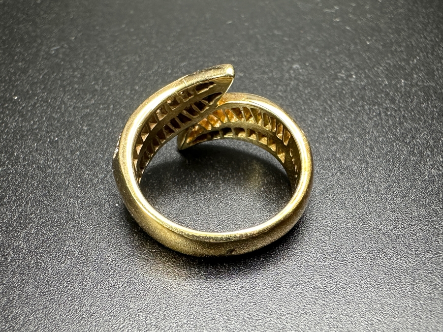 14k Gold Diamond Ring With (26) Baguette Diamonds & (18) Round Brilliant Diamonds Est. 1.05cttw 7.2g Size 6.5 Retails $3,000 [Photo 8]