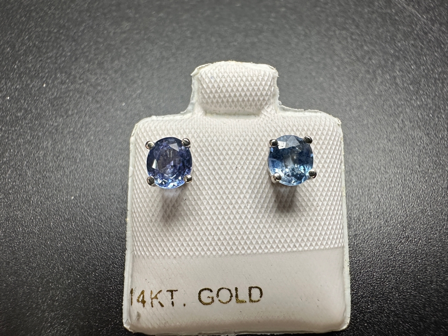 14k Gold Sapphire Earrings 1.05cttw 1.13g Retails $400 [Photo 4]
