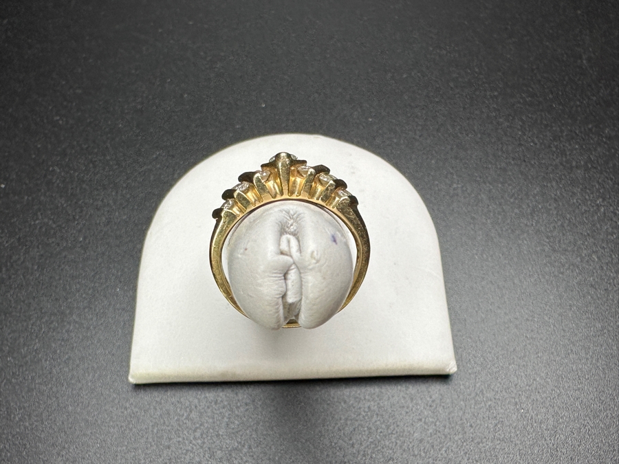 14k Gold Diamond Ring With 5x3mm Marquise Diamond .20ct Set With (18) Round Diamonds .27cttw Size 3.5 3.7g Retails $1,300 [Photo 8]