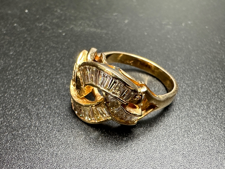 14k Gold Diamond Ring With (36) Tapered Baguette Diamonds Est. 1.44cttw 6.3g Size 6.75 Retails $2,600 [Photo 11]