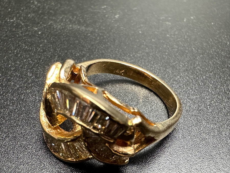 14k Gold Diamond Ring With (36) Tapered Baguette Diamonds Est. 1.44cttw 6.3g Size 6.75 Retails $2,600 [Photo 10]