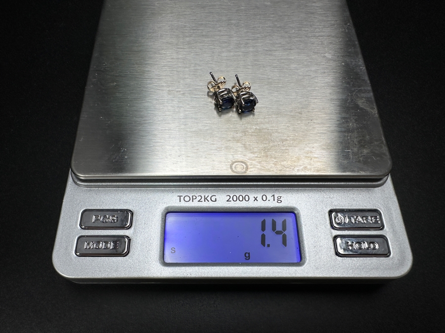 14k Gold Blue Sapphire 1.2cttw Earrings 1.4g Retails $400 [Photo 9]