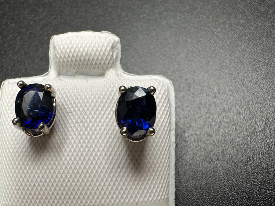 14k Gold Blue Sapphire 1.2cttw Earrings 1.4g Retails $400 [Photo 6]