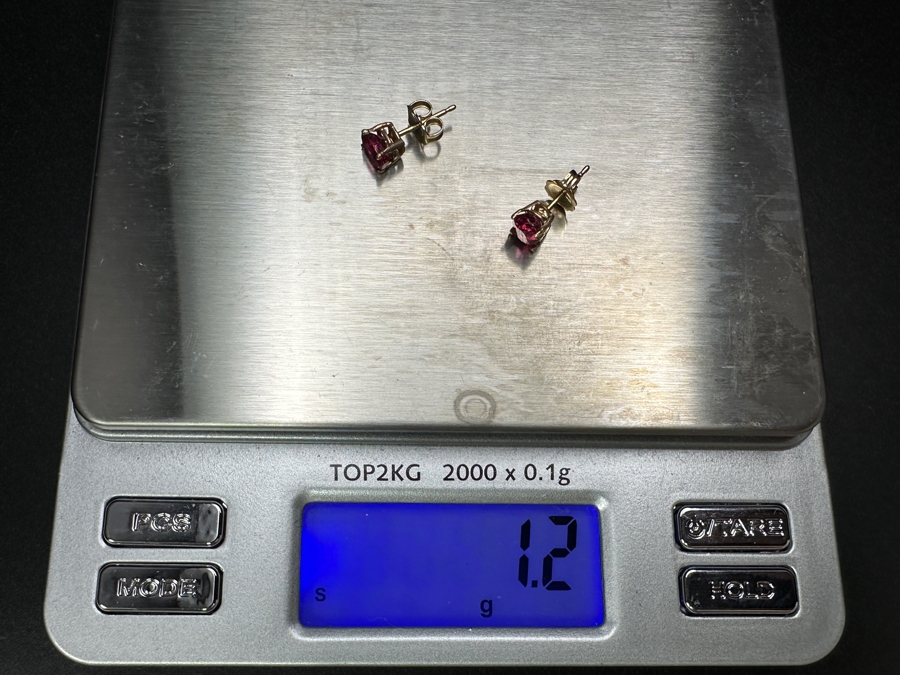 14k Gold (2) 5.5x4.5mm Oval Pink Sapphires 3.02ct Stated Weight Earrings 1.2g Retails $500 [Photo 10]