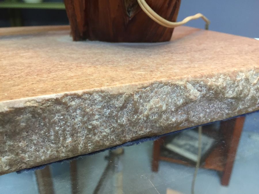 Mid-century Natural Wood Lamp on Marble Base [Photo 11]