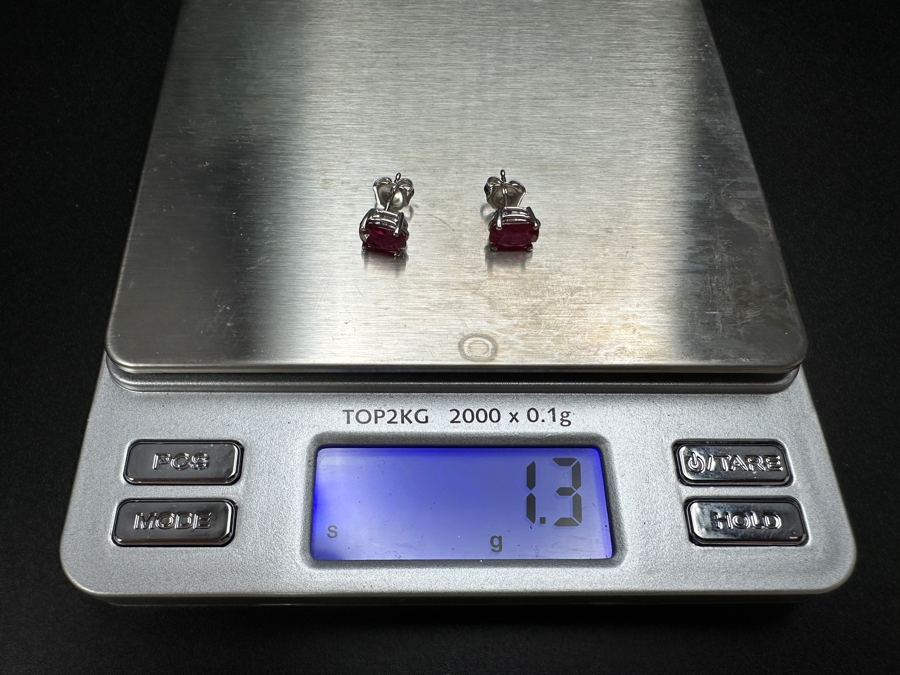 14k Gold (2) 7x5mm Oval Ruby 2cttw Earrings 1.3g Retails $400 [Photo 8]