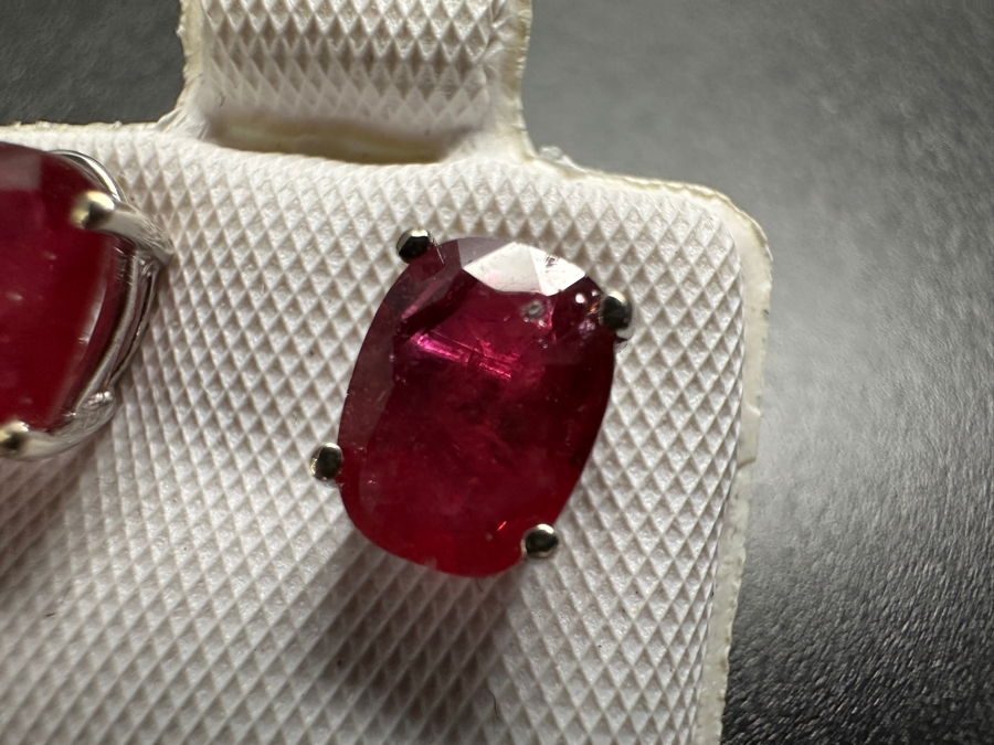 14k Gold (2) 7x5mm Oval Ruby 2cttw Earrings 1.3g Retails $400 [Photo 4]