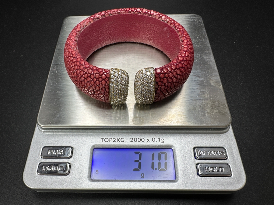 Sterling Silver CZ Red Bracelet 31g [Photo 7]