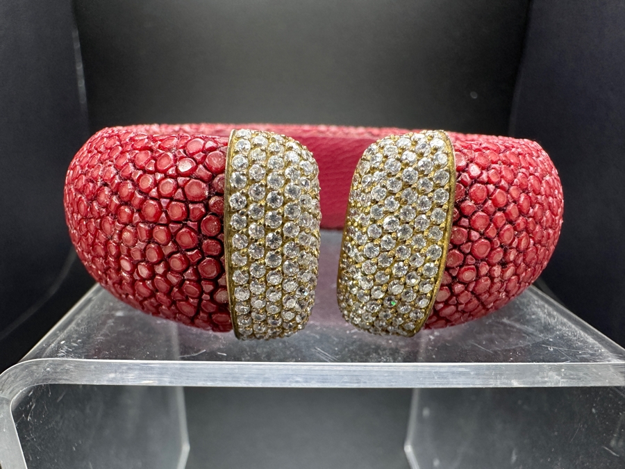 Sterling Silver CZ Red Bracelet 31g [Photo 2]