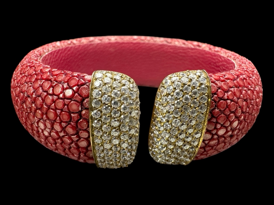 Sterling Silver CZ Red Bracelet 31g [Photo 1]