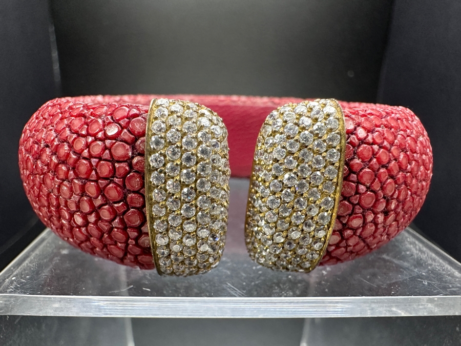 Sterling Silver CZ Red Bracelet 31g [Photo 3]