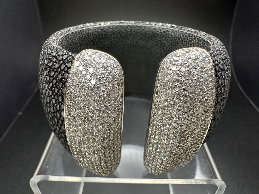 Sterling Silver CZ Black Bracelet 72.2g [Photo 4]