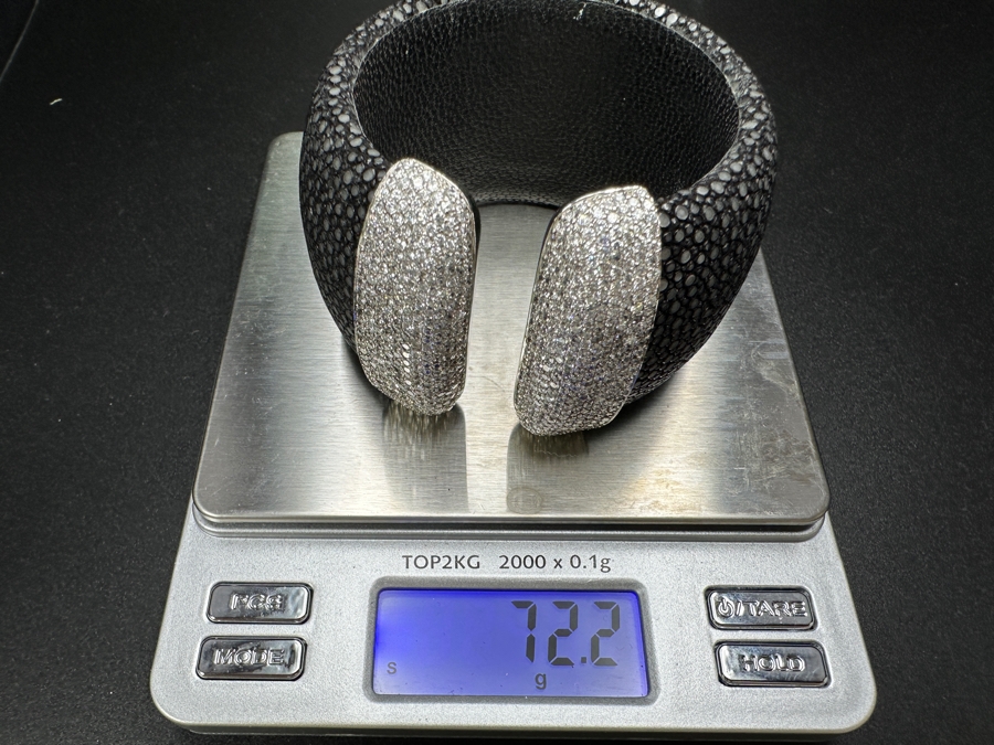 Sterling Silver CZ Black Bracelet 72.2g [Photo 10]
