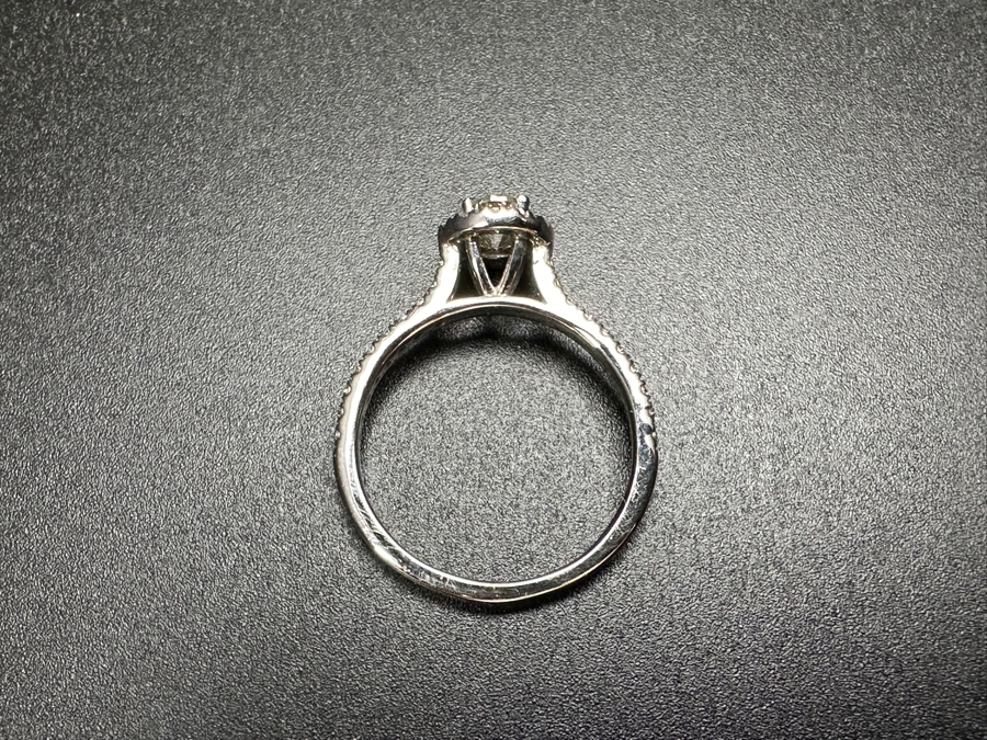 14k Gold Diamond Ring With (1) 4.5mm Round Brilliant Diamond .36ct & (32) 1mm Round Brilliant Accent Diamonds Size 5.75 2g Retails $1,400 [Photo 12]