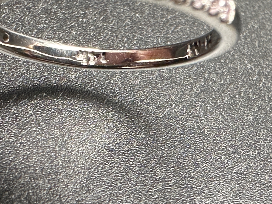 14k Gold Diamond Ring With (1) 4.5mm Round Brilliant Diamond .36ct & (32) 1mm Round Brilliant Accent Diamonds Size 5.75 2g Retails $1,400 [Photo 14]