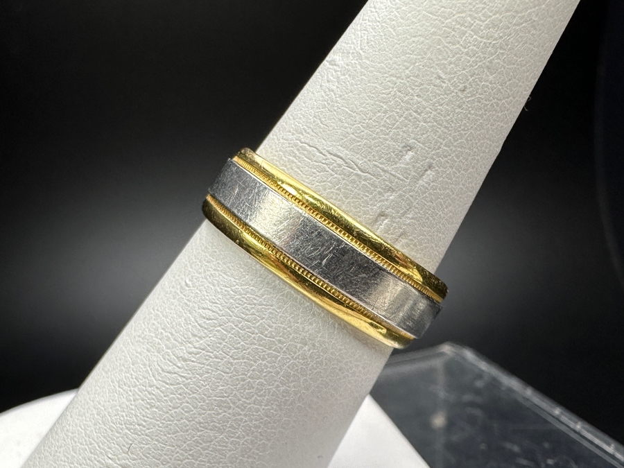 18k Gold / Platinum Ring Size 7.5 5.7g Retails $1,200 [Photo 3]