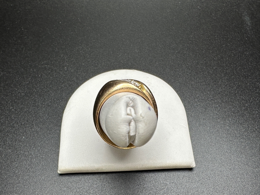 10k Gold Diamond Ring With (1) 4.25mm Round Brilliant Diamond .35ct & (2) 3mm Round Brilliant Diamonds .20cttw Size 8 13.1g Retails $2,800 [Photo 8]