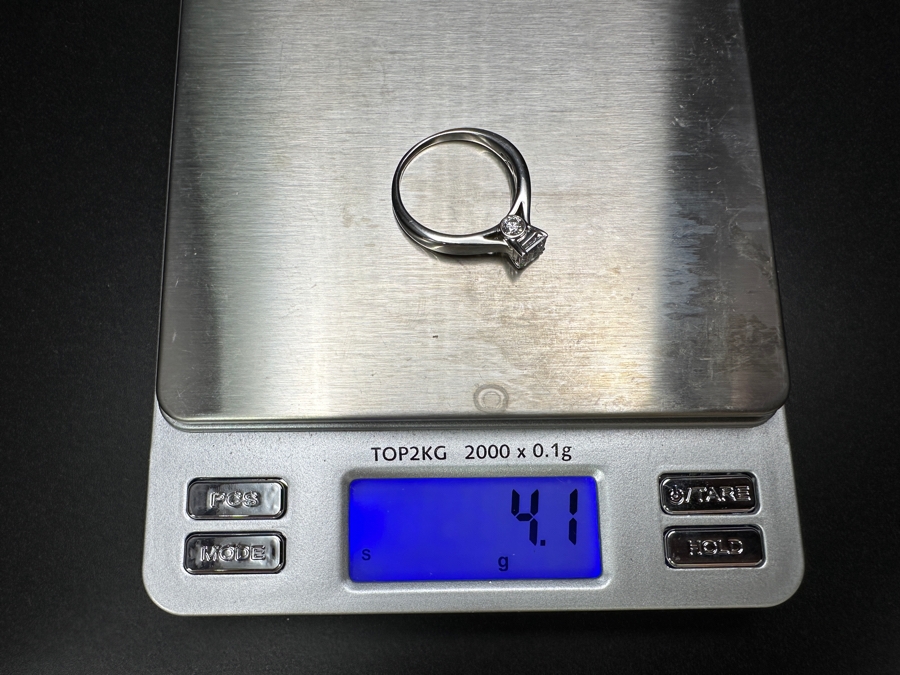 14k Gold Diamond Ring With 4.5mm Princess Cut Diamond .5ct & (2) 3.8mm Round Brilliant Diamonds .44cttw Size 9 4.1g Retails $2,000 [Photo 16]