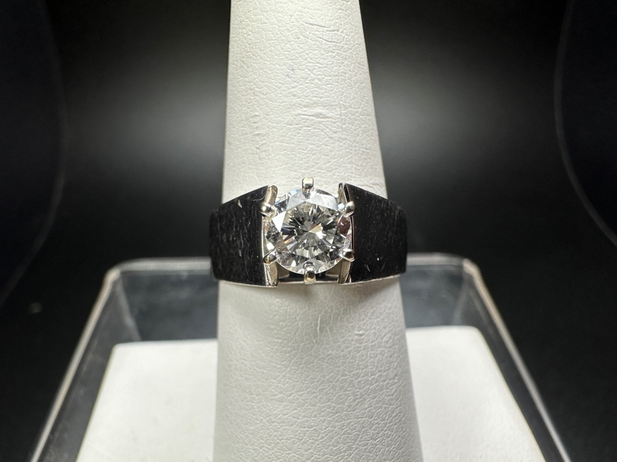 14k Gold Diamond Ring With 5.5mm Round Brilliant Diamond Est. .65ct J Color Size 7 6.3g Retails $2,800 [Photo 2]