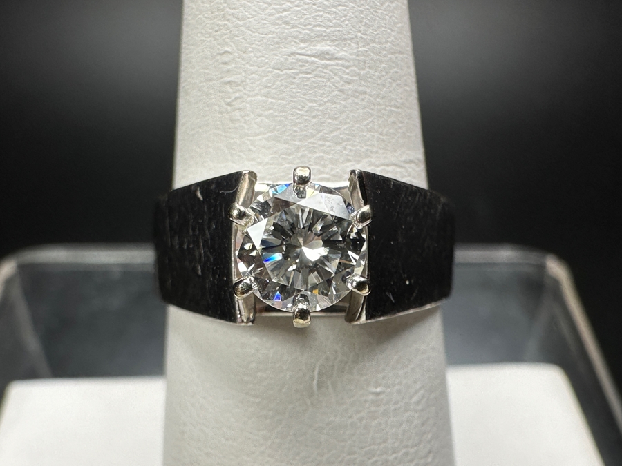 14k Gold Diamond Ring With 5.5mm Round Brilliant Diamond Est. .65ct J Color Size 7 6.3g Retails $2,800 [Photo 4]