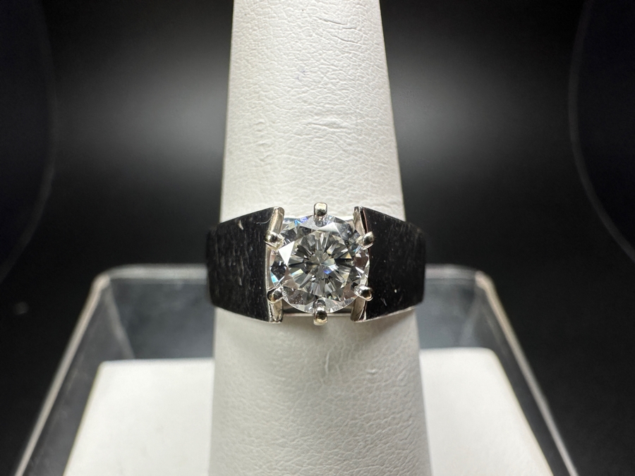 14k Gold Diamond Ring With 5.5mm Round Brilliant Diamond Est. .65ct J Color Size 7 6.3g Retails $2,800 [Photo 3]