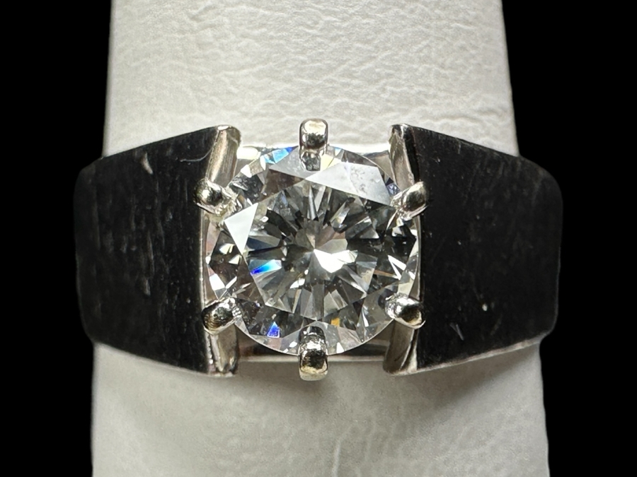 14k Gold Diamond Ring With 5.5mm Round Brilliant Diamond Est. .65ct J Color Size 7 6.3g Retails $2,800