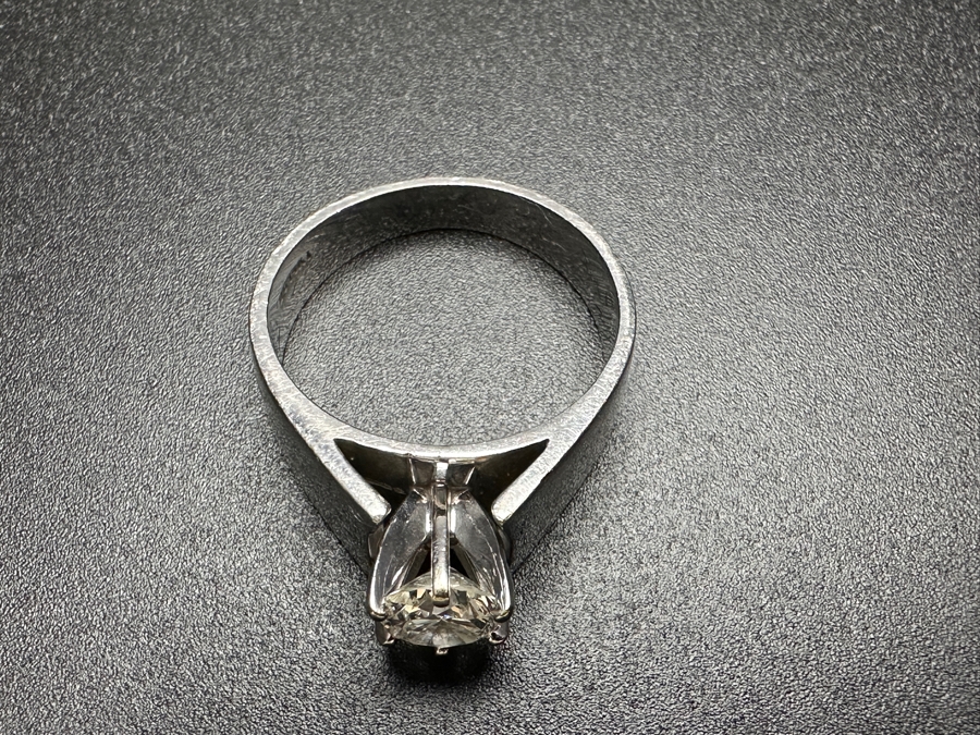 14k Gold Diamond Ring With 5.5mm Round Brilliant Diamond Est. .65ct J Color Size 7 6.3g Retails $2,800 [Photo 12]