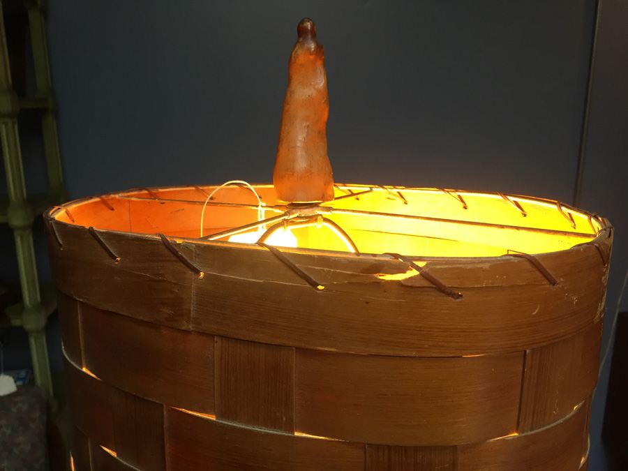 Mid-century Natural Wood Lamp with Woven Shade [Photo 10]