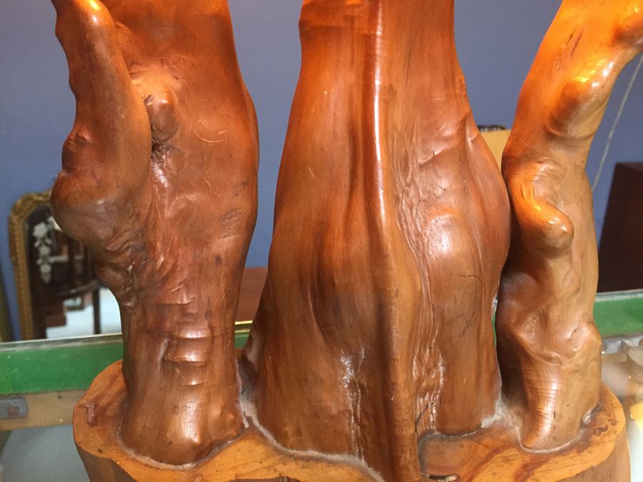 Mid-century Natural Wood Lamp with Woven Shade [Photo 3]